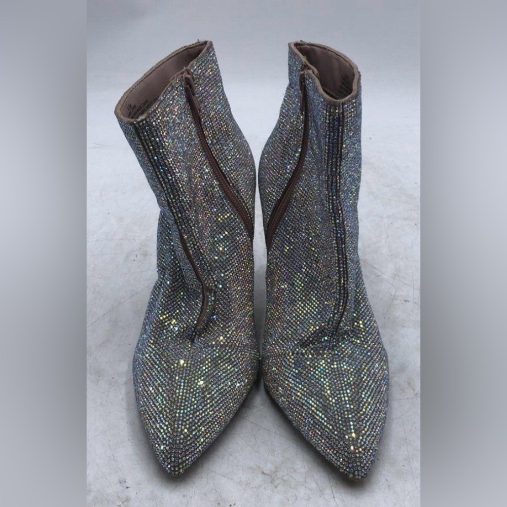 Gianni Bini Glittering Silver Ankle Boots